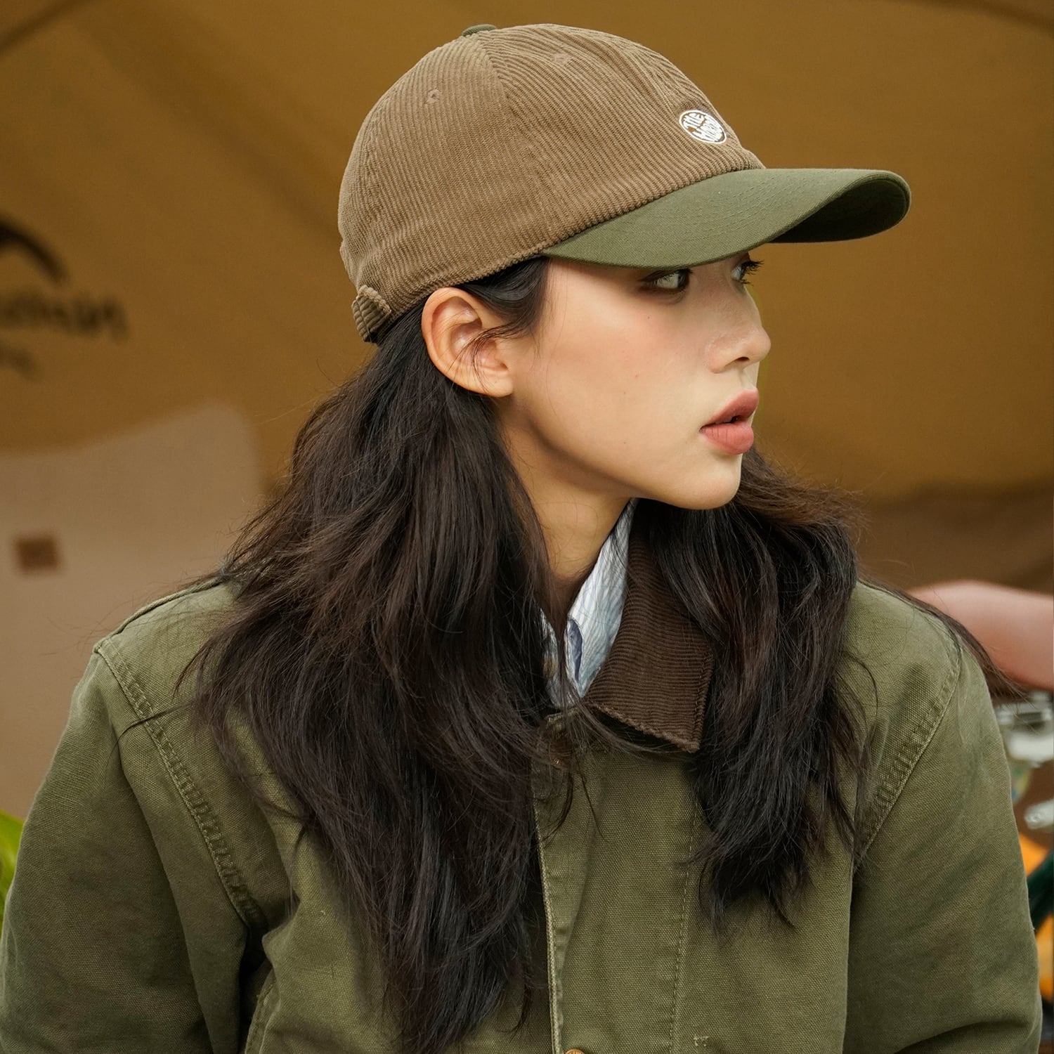 Tumulus： [THE HOBOO] ese コーデュロイ ステッチ ピークド キャップ