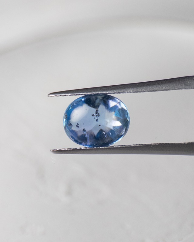 バフトップオーバルカット10×8mm #618【硝子の宝石】箔入