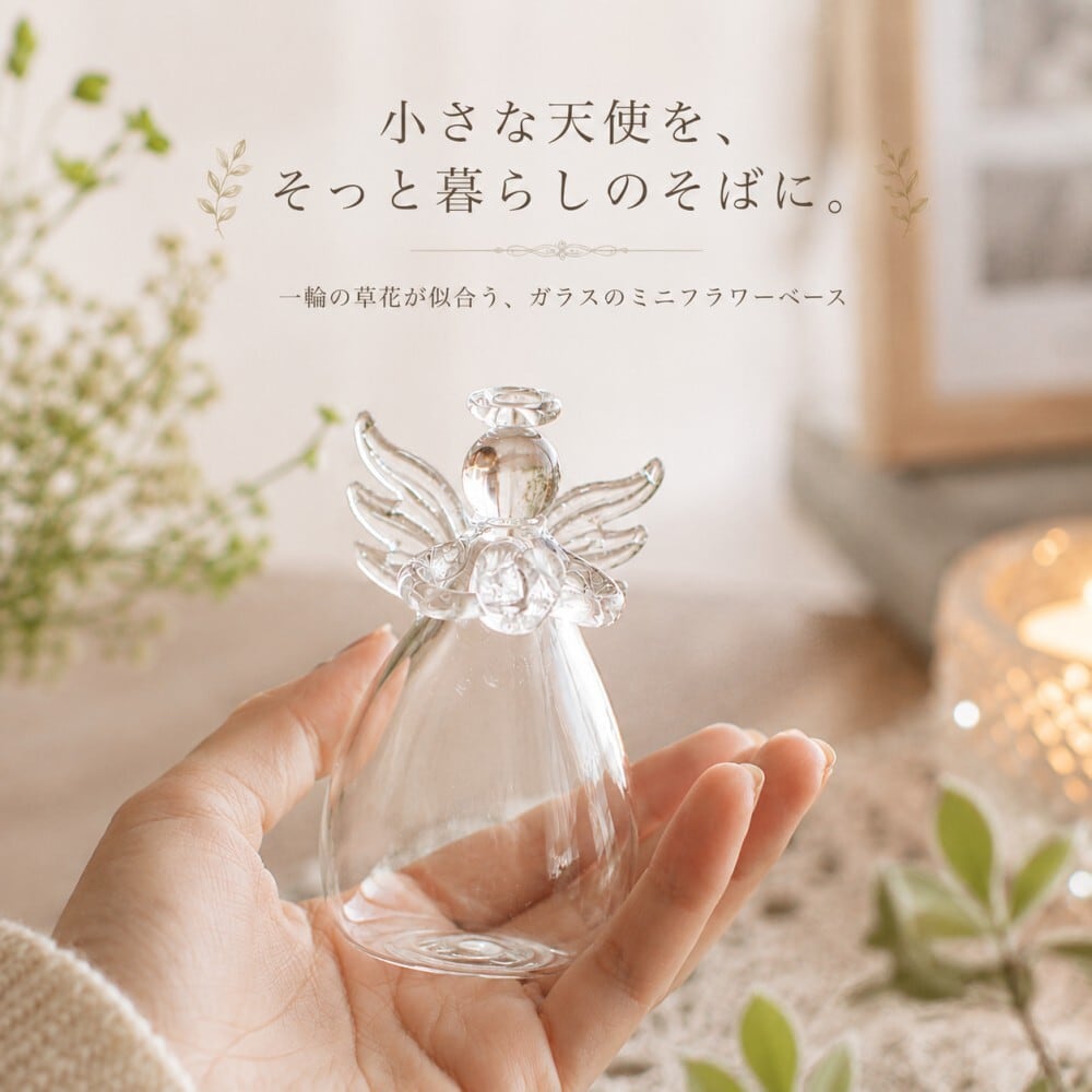 ガラスの天使 ミニフラワーベース 一輪挿し エンジェル花瓶 | 雑貨屋