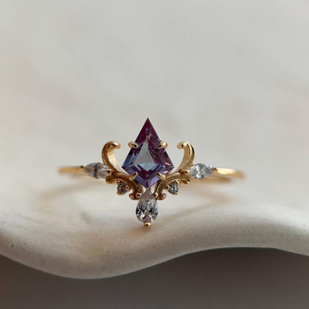 合成アレキサンドライト　リング　silver925