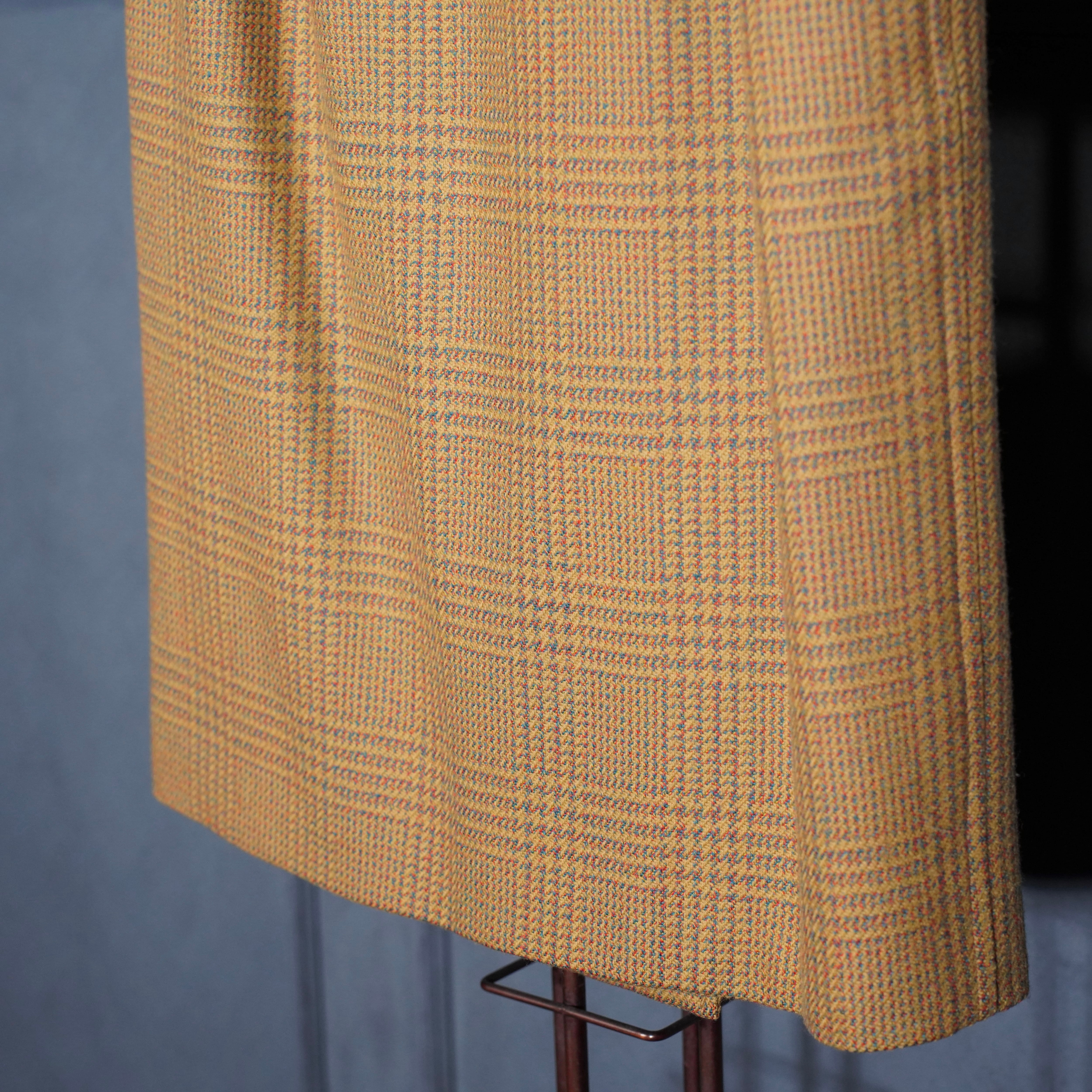 YVES SAINT LAURENT CHECK PATTERNED WOOL SET UP SKIRT/イヴサン