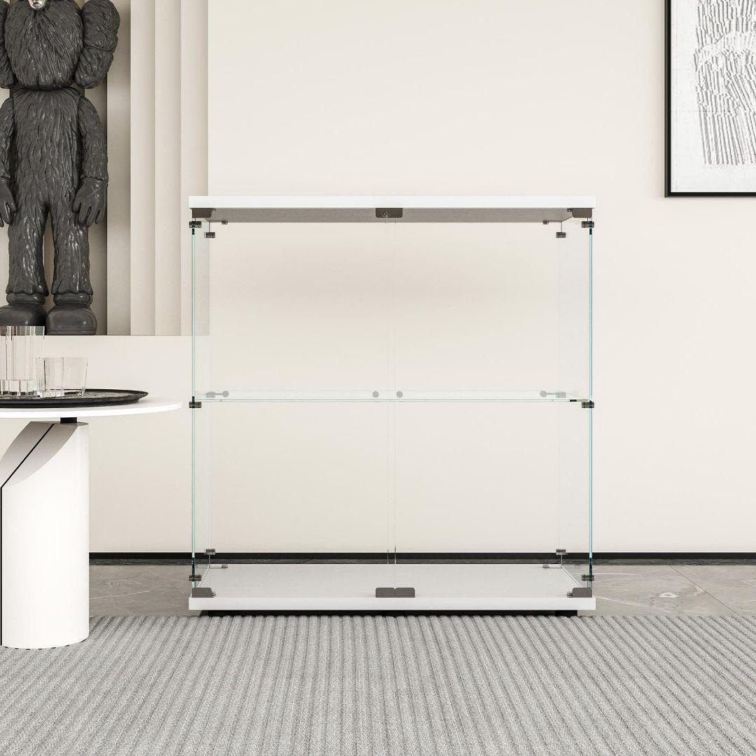 ガラスケース2段両扉タイプ(鍵付き)B1997ケース フィギュア 棚