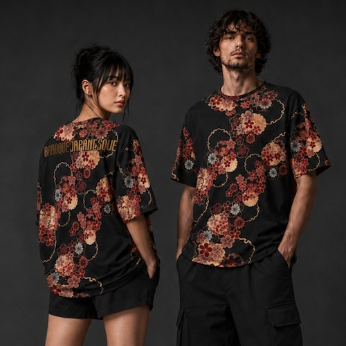 和紋様装飾　雪輪　和柄ユニセックス 180G Performance Tシャツ