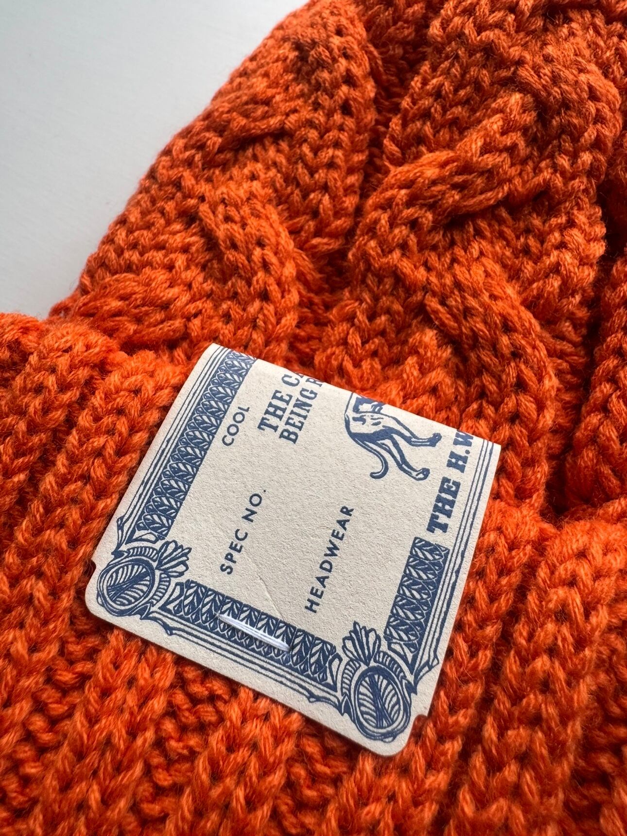 THE H.W.DOG&CO BIG CABLE KNIT -(ORANGE) D-01107 | TiL (ティル）