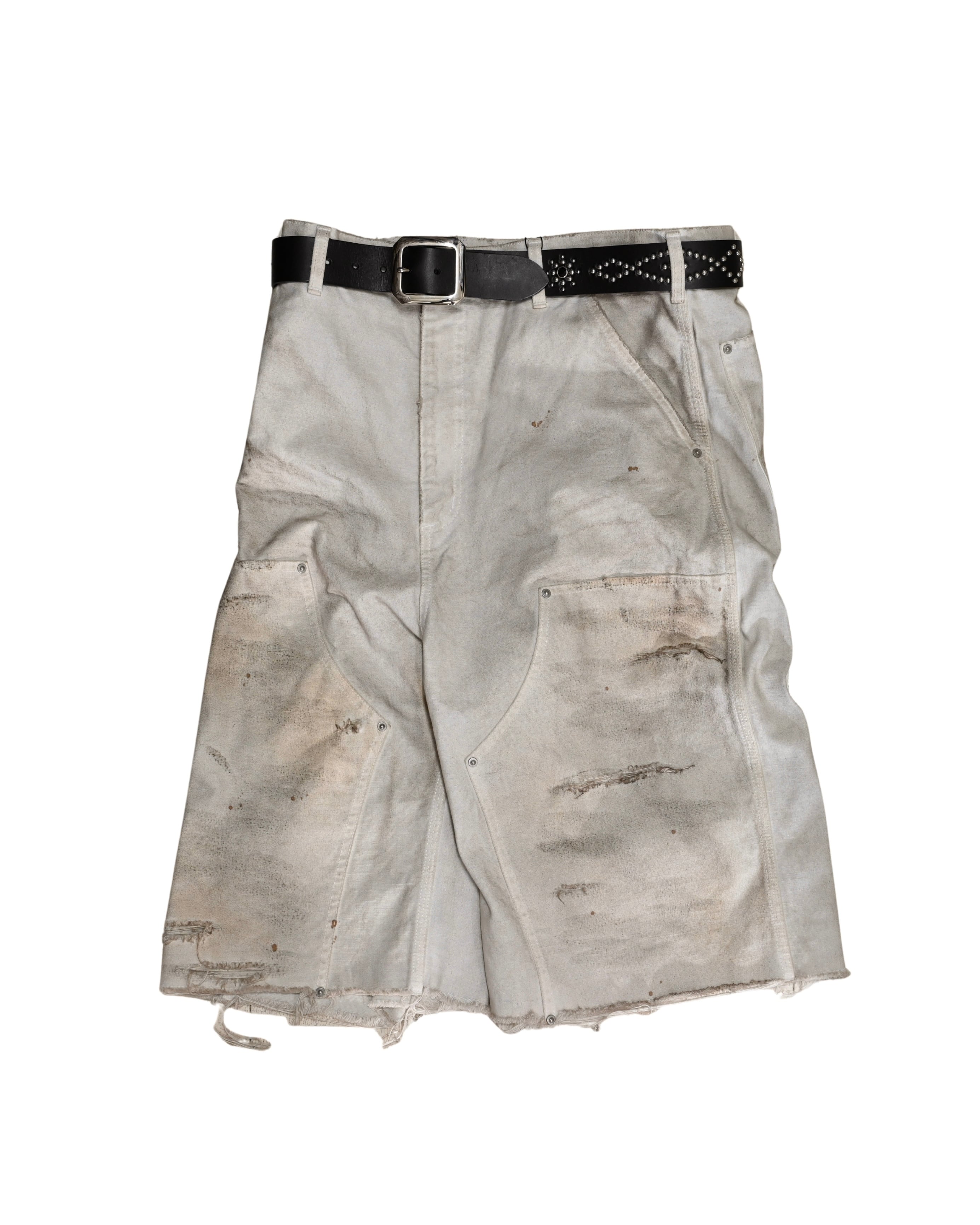 MH048 Damaged Work Pants / WHITE | MIYAGIHIDETAKA