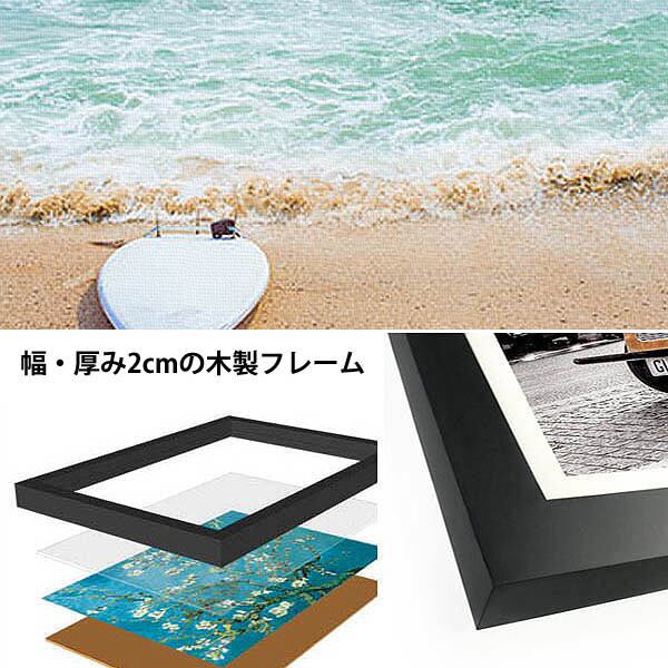 単品 33×43cm アートパネル 枠付き フレーム絵画 海岸 ビーチ リゾート