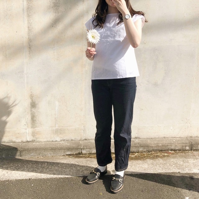 【綿100%】レトロ可愛い 草花フレンチスリーブブラウス｜画像1