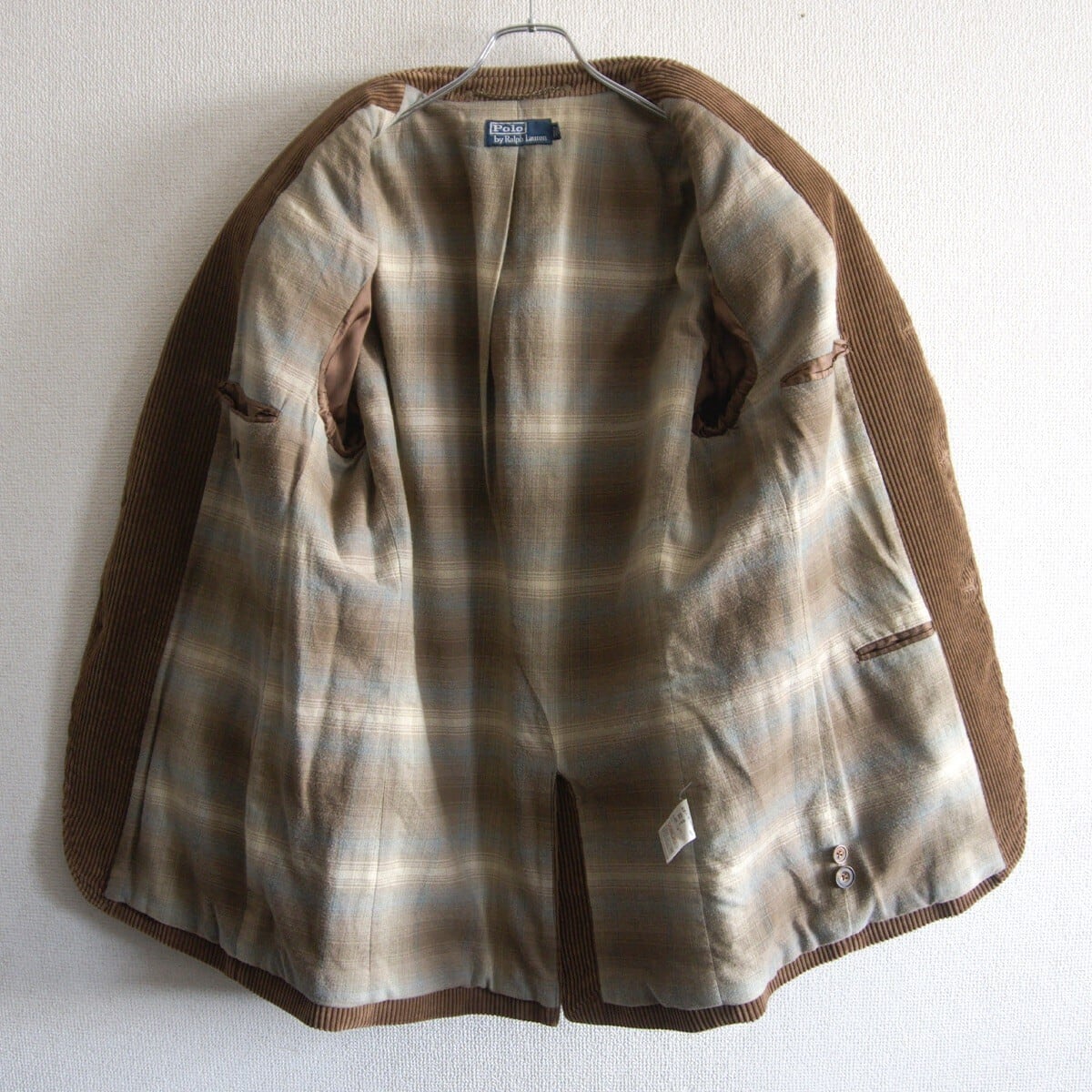 美品】POLO RALPH LAUREN【レザートリム 太畝 コーデュロイ テーラード