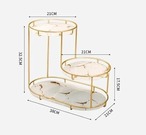 ラック 軽量 高級 洗面台 化粧品 収納ラック 二層 バスルーム デスクトップ収納ラック スキンケア 香水 コスメ 黒 ブラック 白 ホワイト ラウンド型