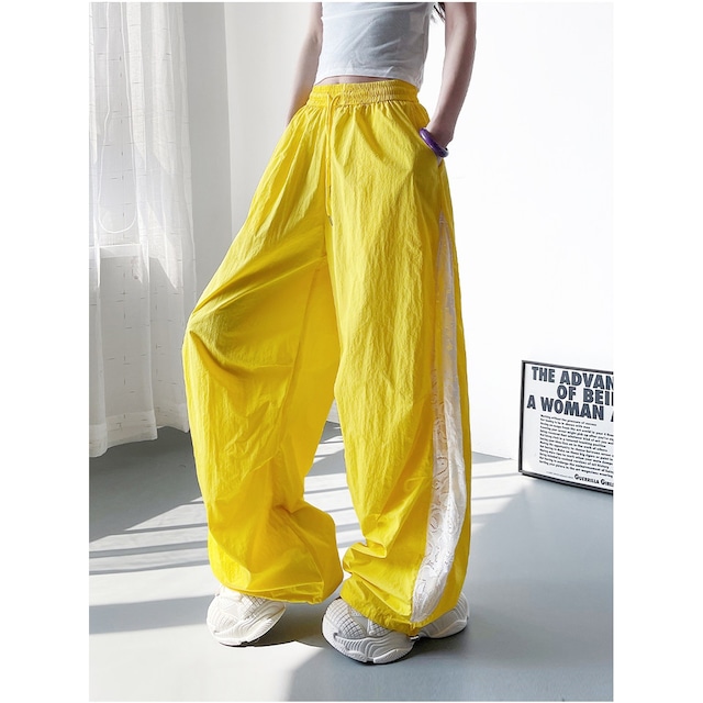 サイドレースミックスポリュームフォルムパンツ 4col R02357