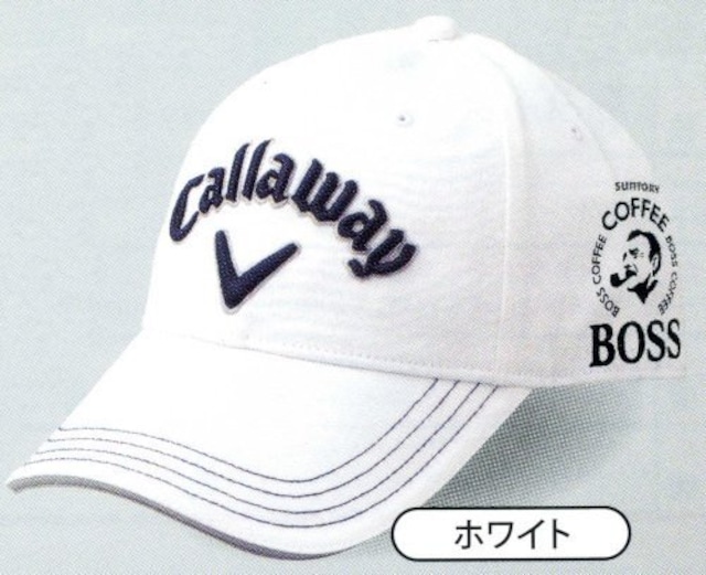 BOSS×Callawayキャップ（ホワイト）（F-42）