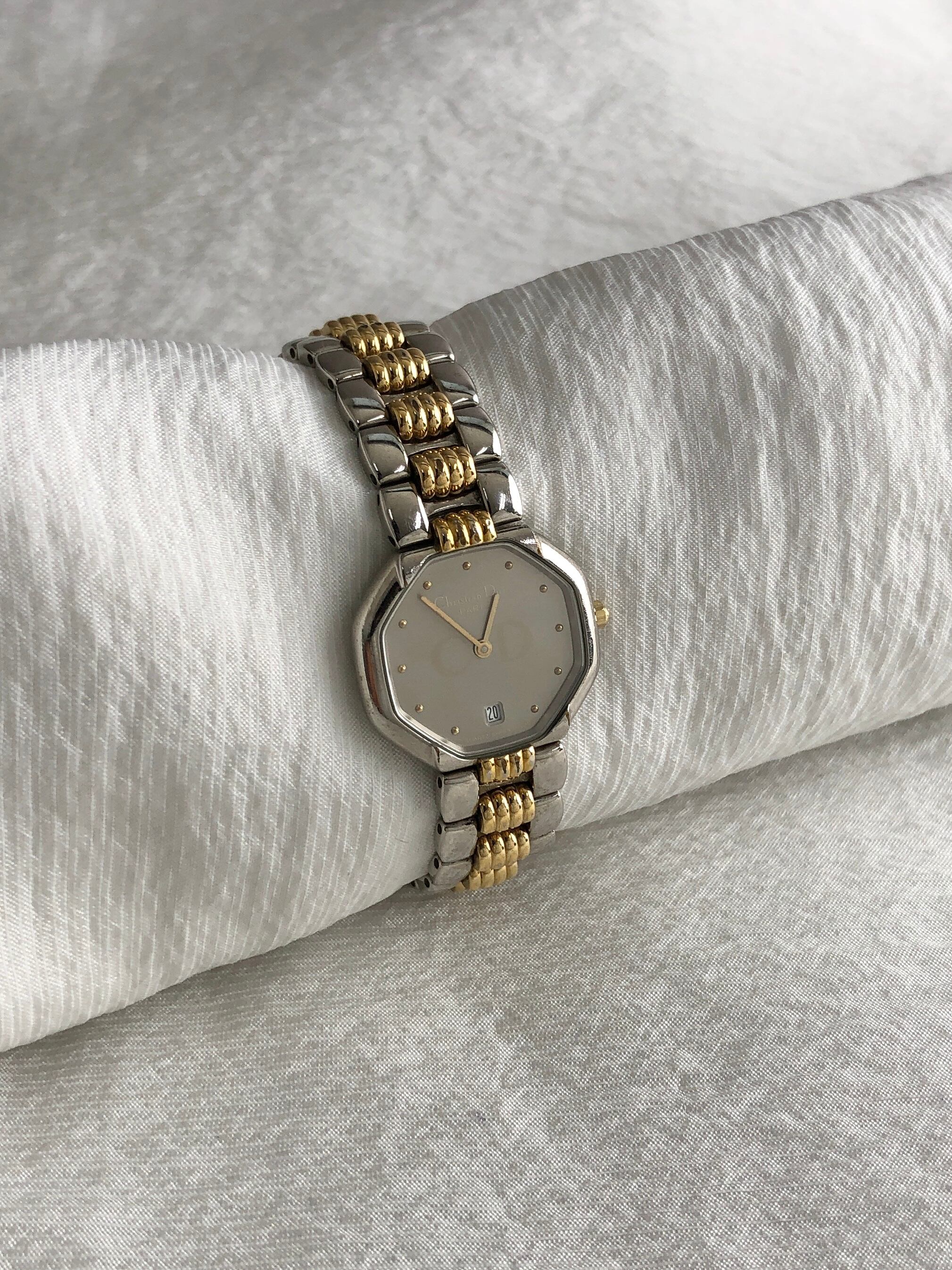 Christian Dior クリスチャン ディオール 腕時計 ゴールド オクタゴン ステンレススチール クウォーツ 48.203 s6cej8