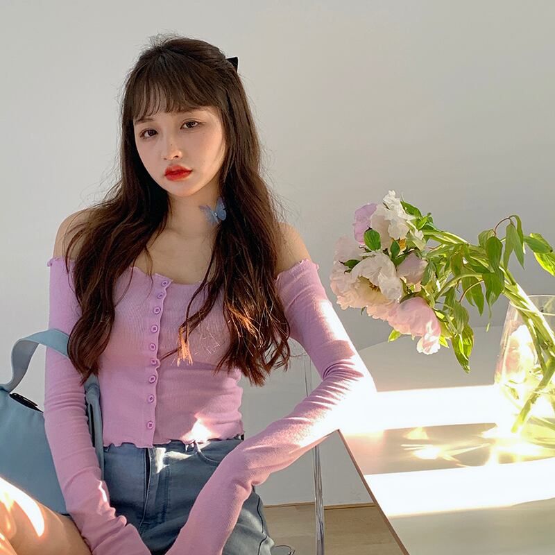 ホワイトハイウエストセクシーストラップレスTシャツ女性秋タイトフィット長袖ボトミングシャツショートトップインタイド ブラックストロベリース67296103683