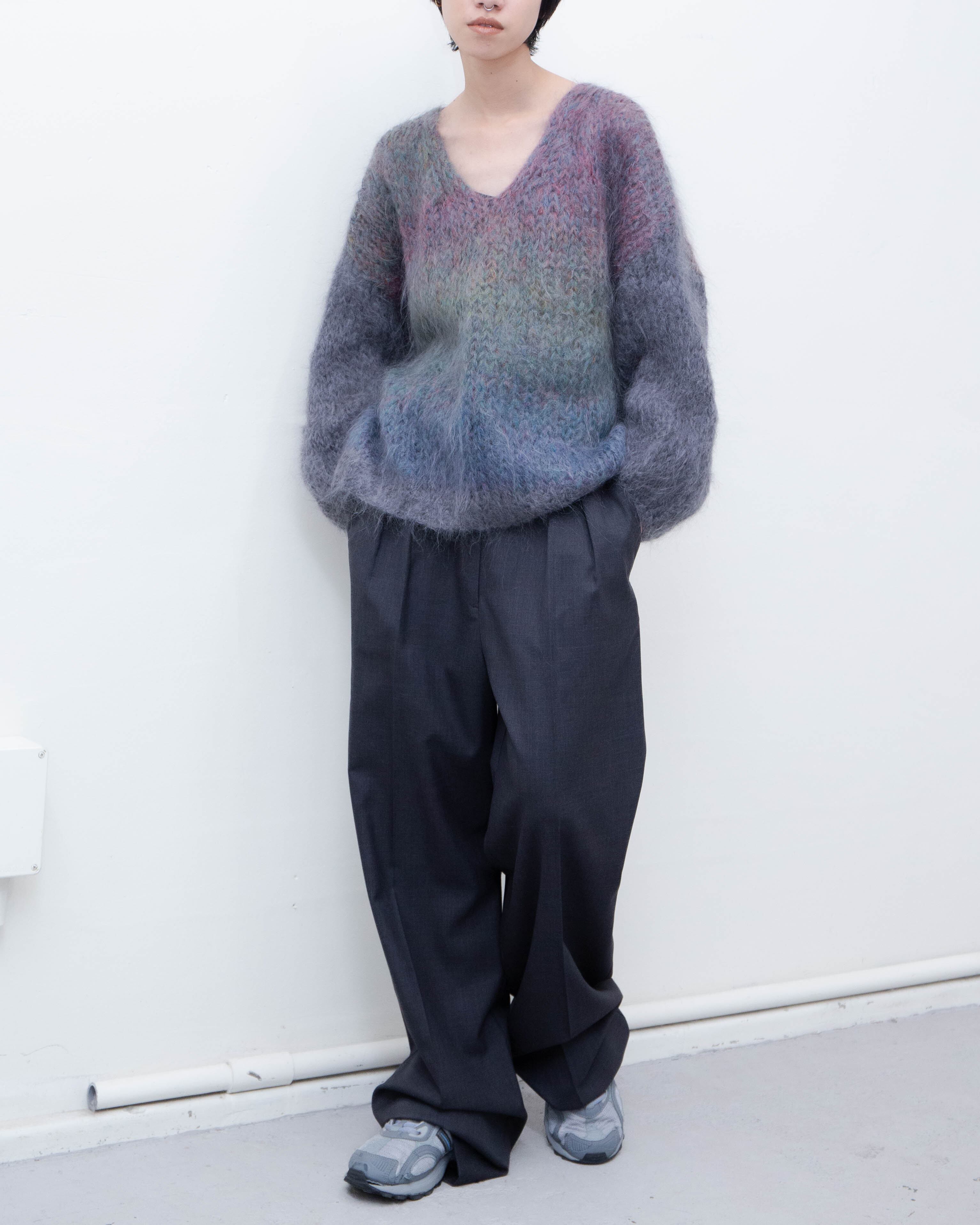 1980s v-neck gradation mohair knit sweater | LUIK FINN