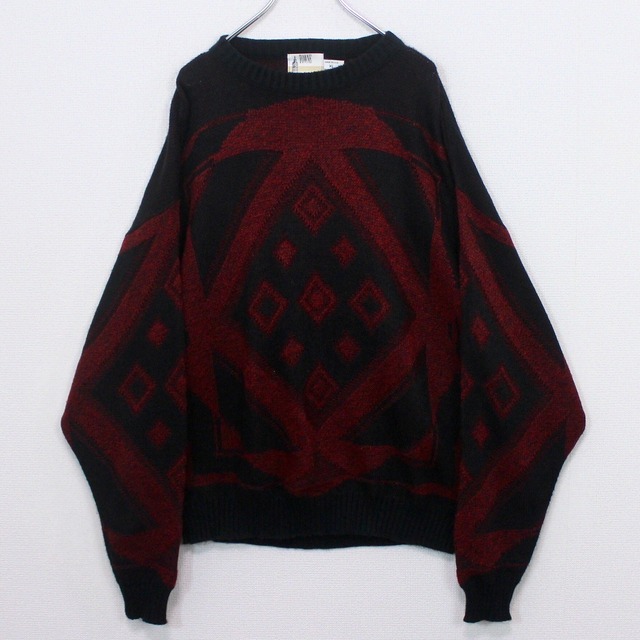 【Caka act2】"LONDON FOG" Geometric Design Loose Knit