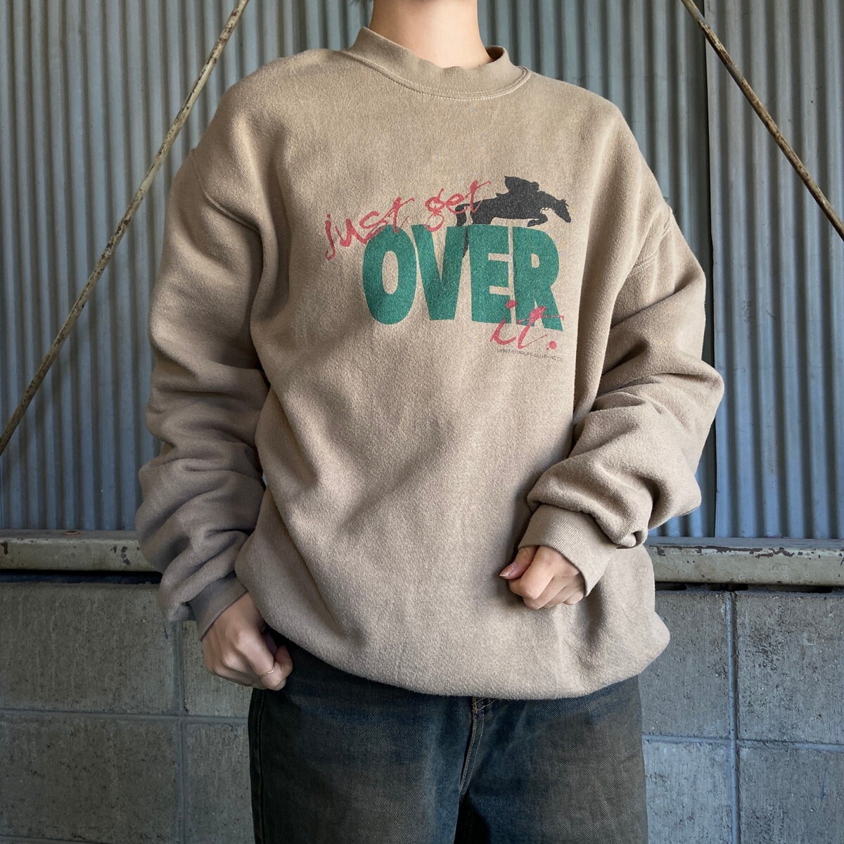 90年代 メキシコ製 Lee リー 乗馬 プリント スウェットシャツ メンズM 