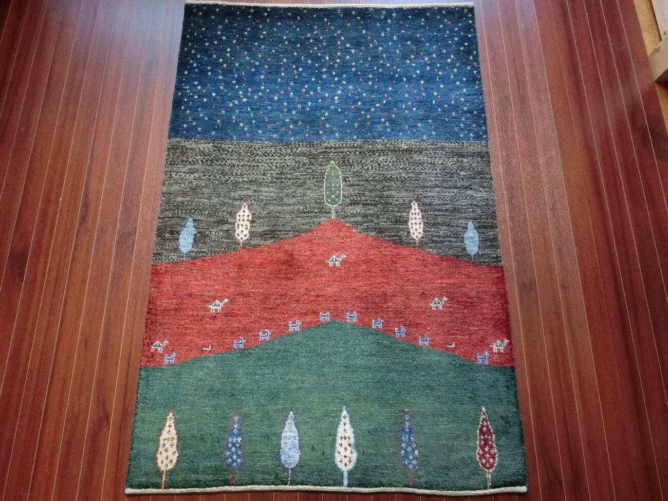 手織りペルシャギャッベ イラン 手織り 2020×1510 ギャッベ ラグ