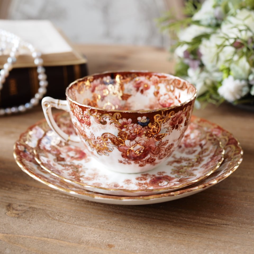 英国アンティーク サミュエルラドフォード イマリフラワー トリオA