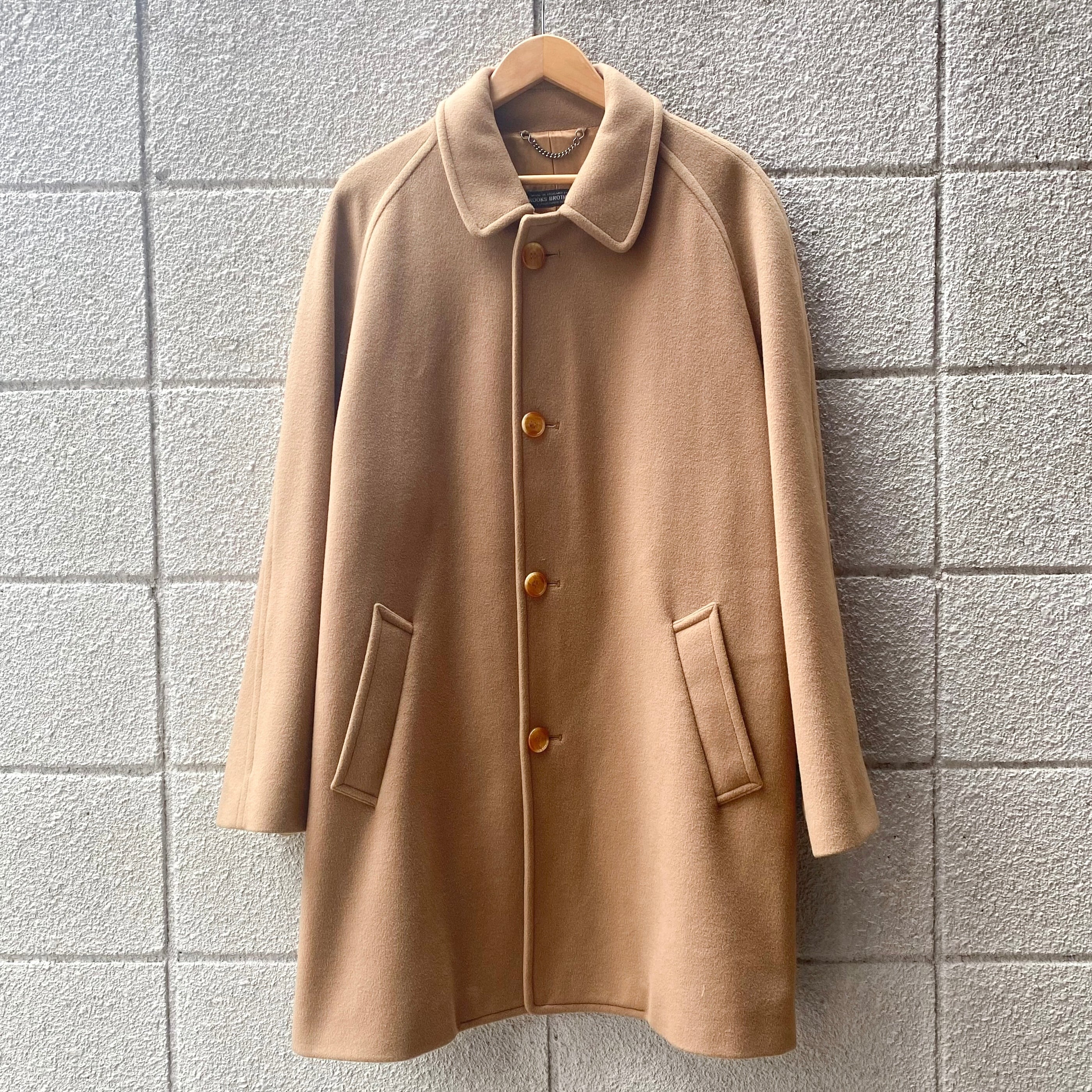 70〜80's イギリス製 Brooks Brothers Wool Balmacaan Coat 40 / ブルックスブラザーズ ウール  バルマカーン ステンカラー コート ロングコート 古着 ヴィンテージ