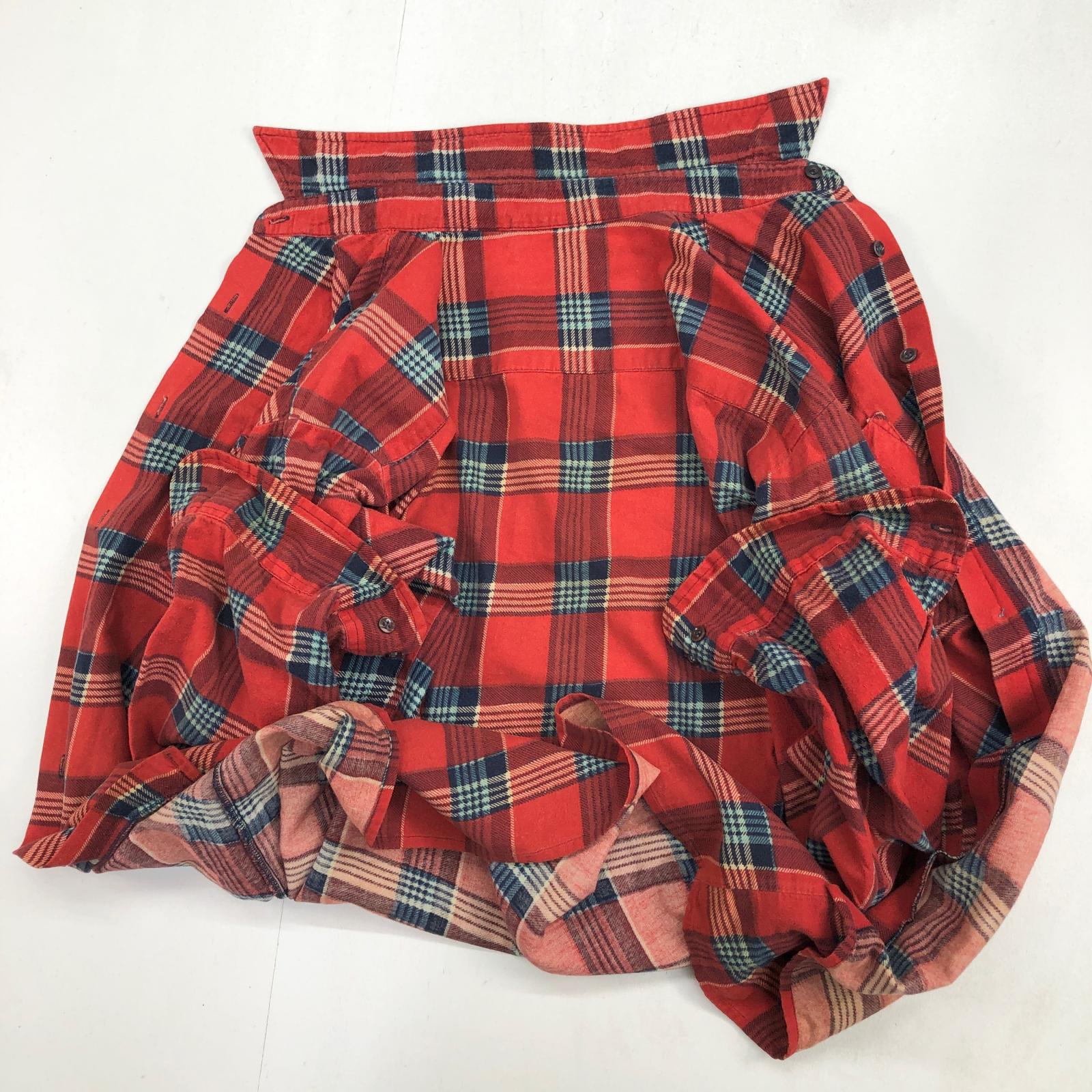 SAUGATUCK 80- 90年代 襟芯入り チェック柄 プリント ネルシャツ