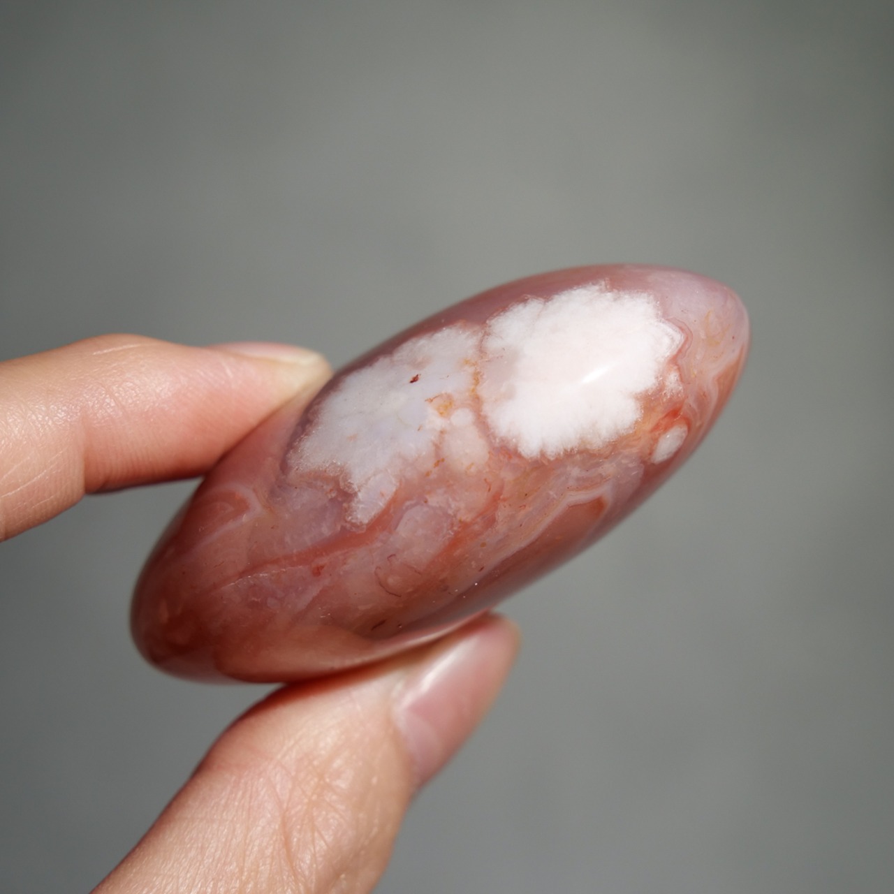 カーネリアン フラワーアゲート / パーム 握り石【B】