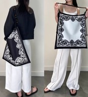 フレンチスカーフ両面アートプリントトートバッグ