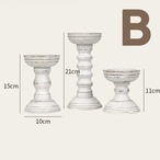 【木製 インテリア キャンドルスタンド】ホルダーのみ 無垢材 3点×2セット キャンドルホルダー 結婚披露宴 ウェディング リビング 玄関 寝室 ホワイト ブラウン ２色展開 卓上 装飾 北欧テイスト シンプル ミニマリスト カフェ