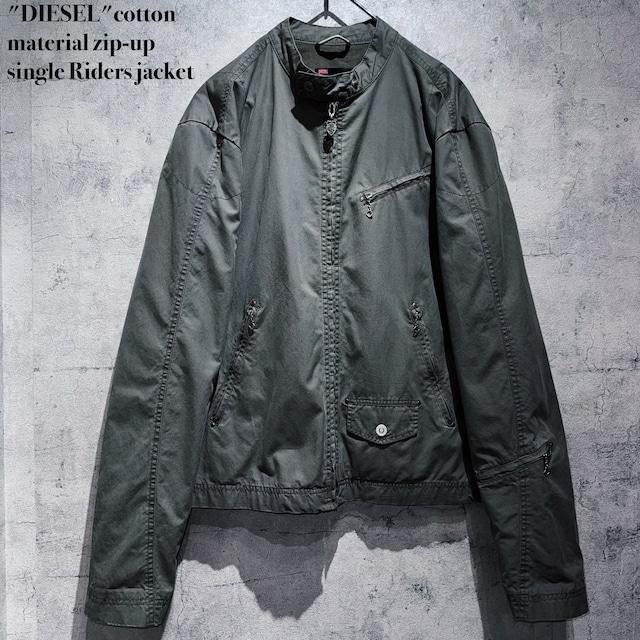"DIESEL"cotton material zip-up single Riders jacket