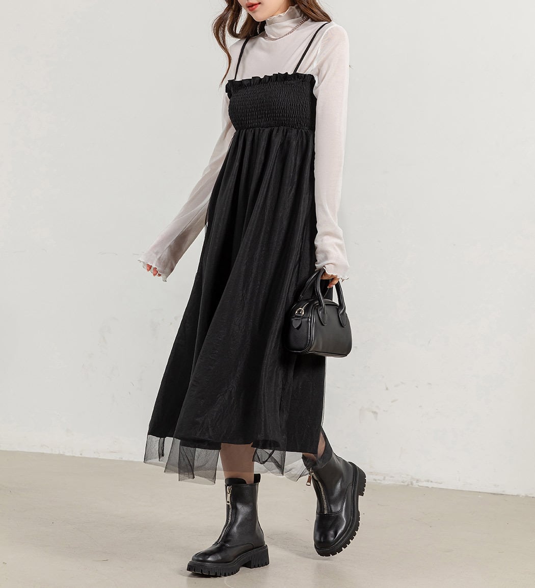 宅配便】2Way花柄×チュールキャミワンピース／skirt030 | DAY