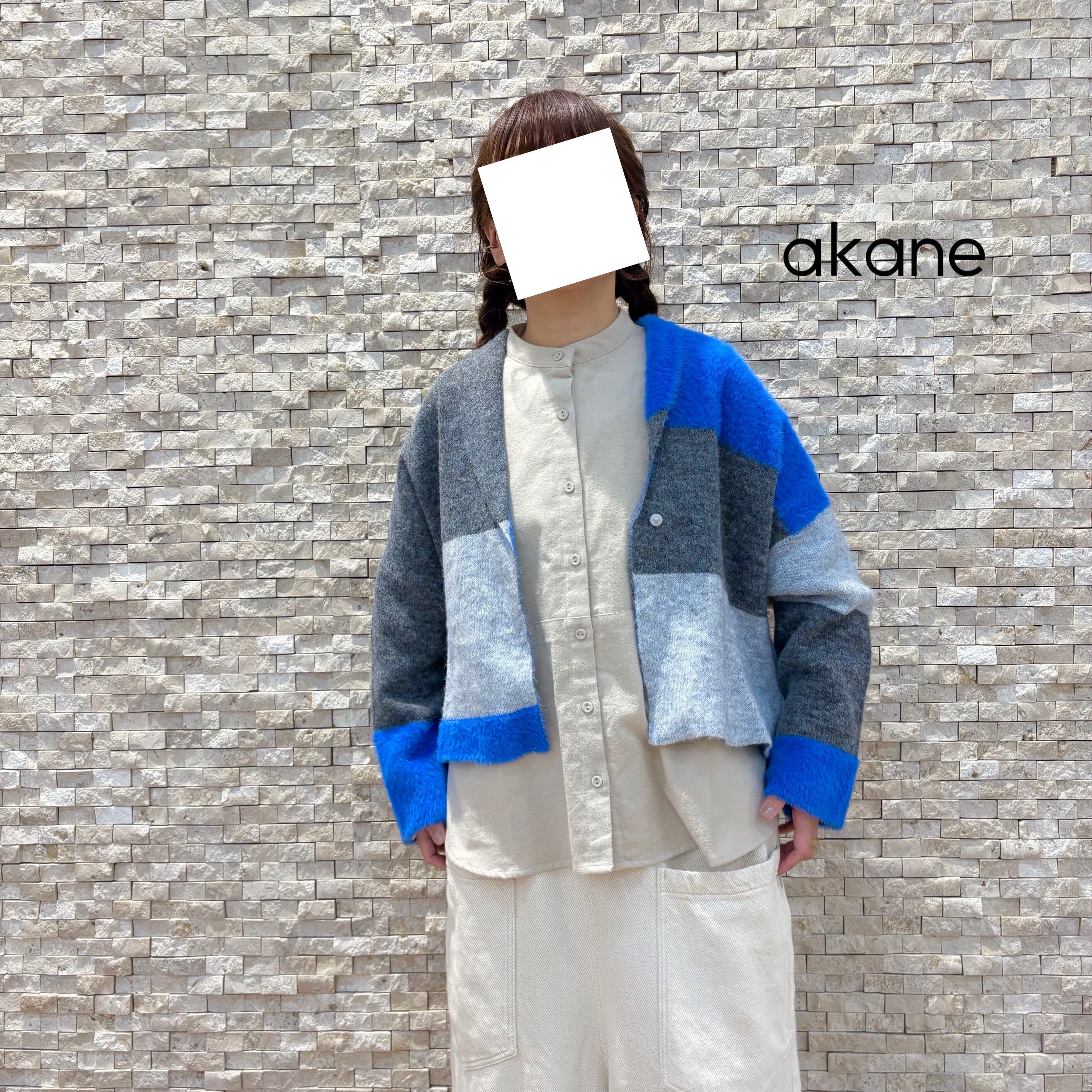 【akane】カラーブロックショールカーディガン(25238-3577Q-R)
