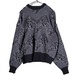 [EXPRESSIONS] Vintage Abstract Pattern Leather and Knit Crewneck Knit [1990s-]