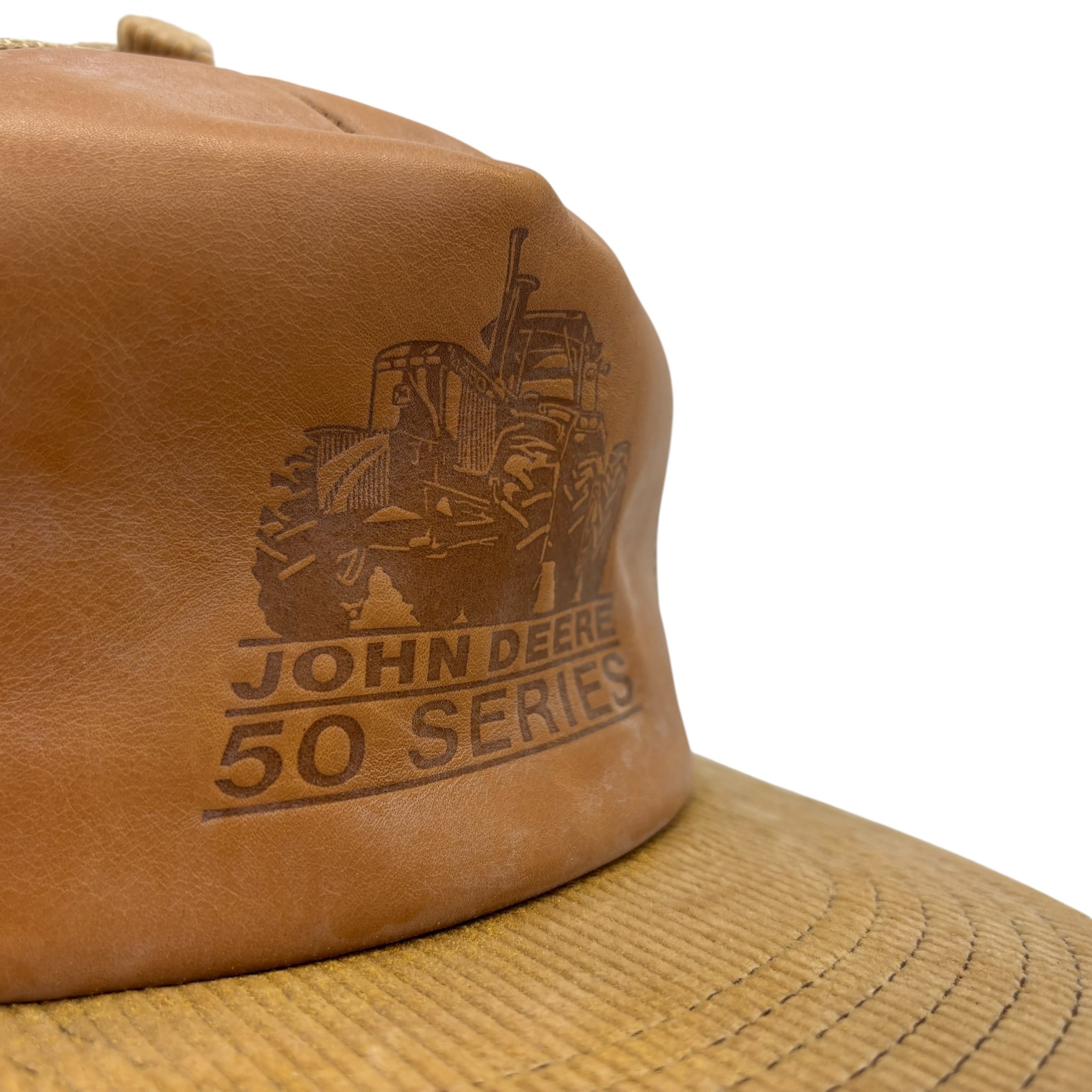 80s 90s JOHN DEERE フルメッシュキャップ USA製 キャップ/帽子】80s JOHN DEERE USA製 ビンテージ メッシュキャップ