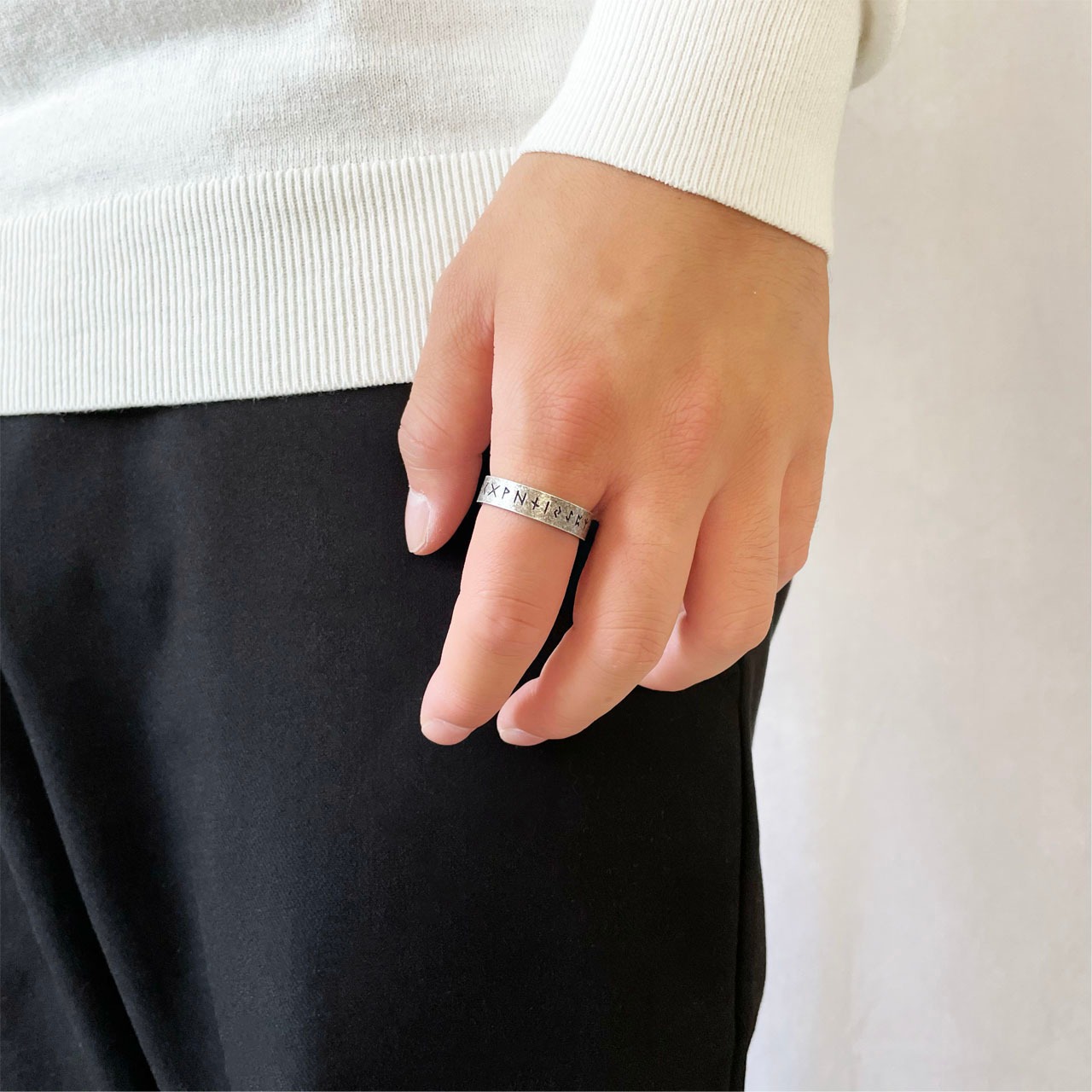 Retro Word Ring〈316L〉