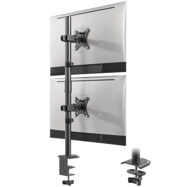 WORLDLIFT モニターアーム 上下2画面 縦 デュアル ロングポール