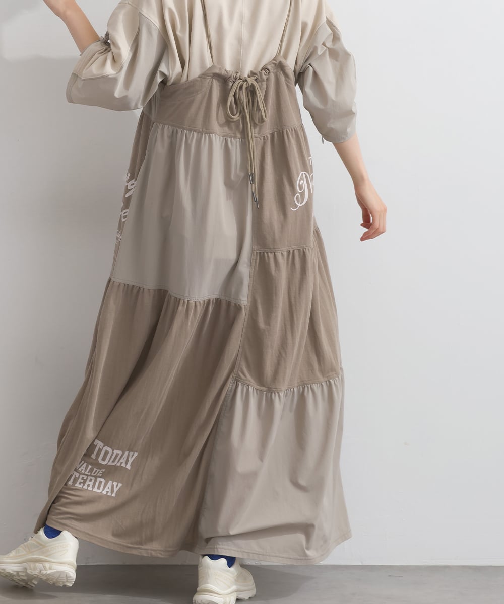 J262036 【接触冷感シリーズ】 リメイク風切替キャミワンピース / Cool