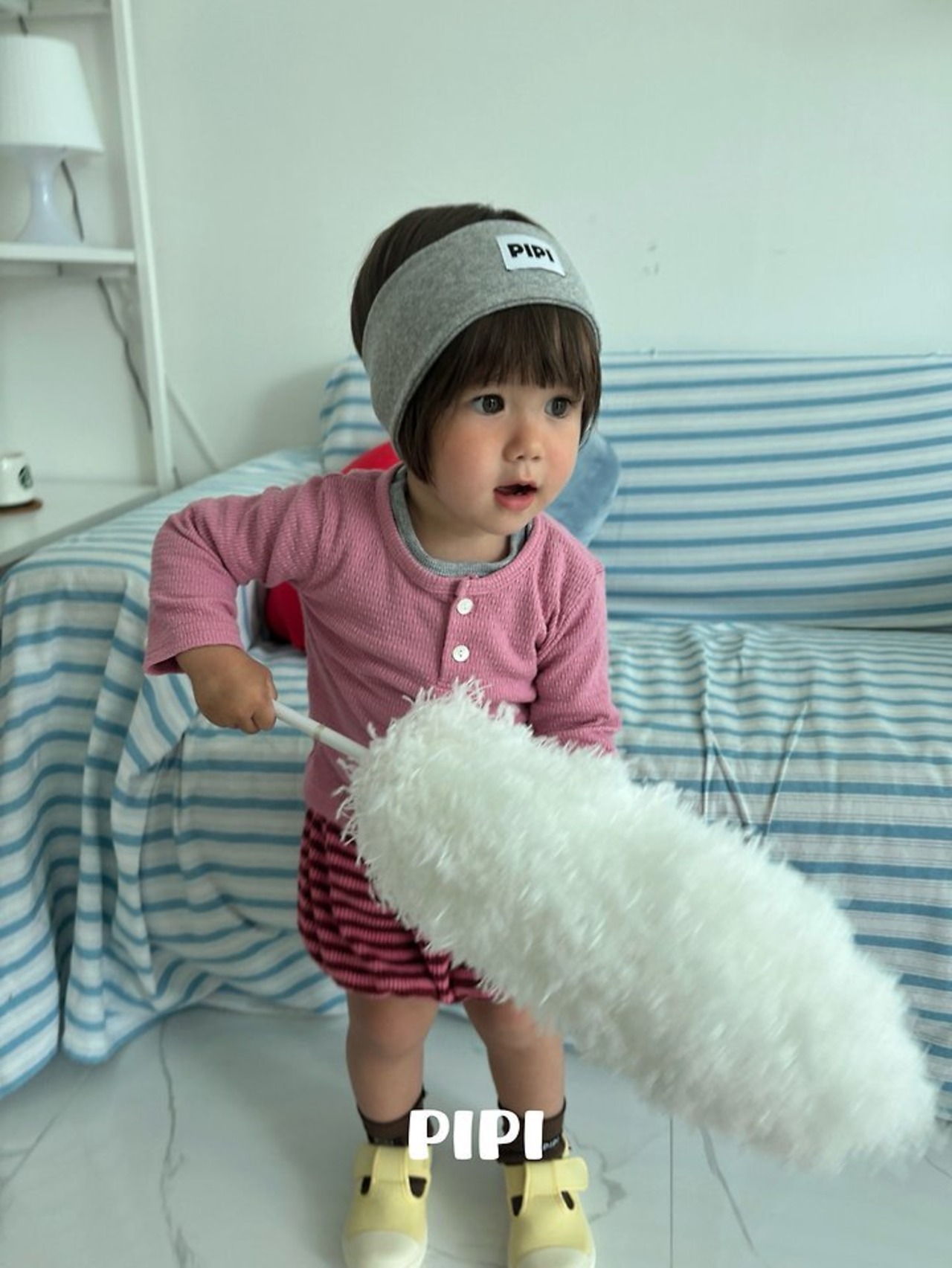 韓国子供服 / 26Autumn / 〖取寄〗pipi / キッチュプラケットTシャツ / ベビー服 / キッズ服 *XS~M*
