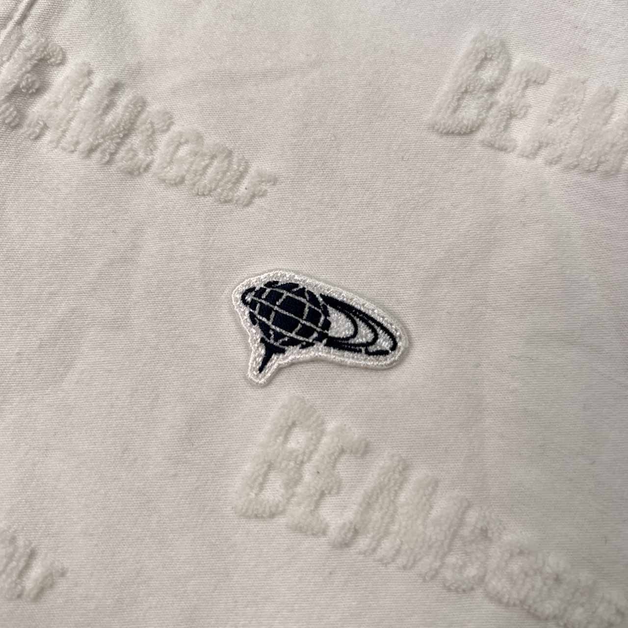 BEAMS GOLF ビームス ゴルフ ロゴ総柄 半袖 ポロシャツ サイズ XL /メンズ/ホワイト/日本製