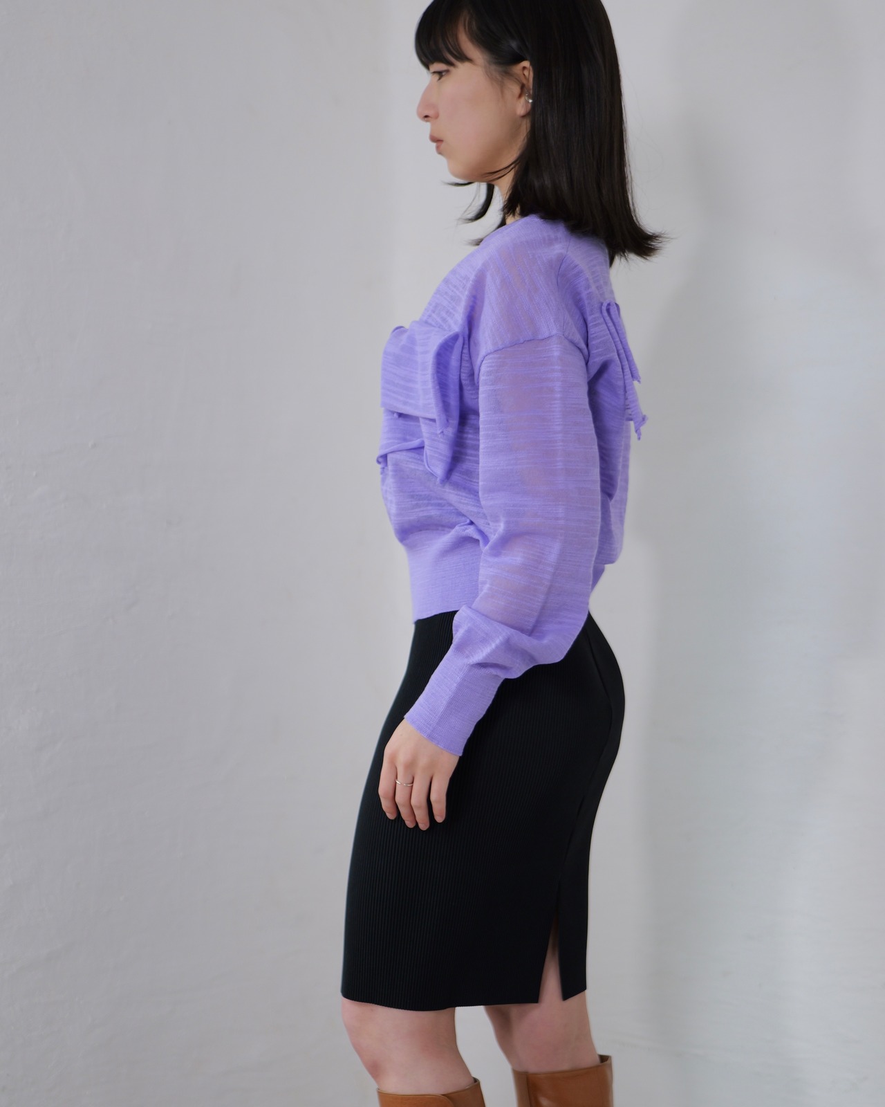 kotoha yokozawa - TD V-NECK SHEER KNIT ：Akebi｜シアー／Vネック／デコレーション