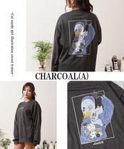 ◆カットスエード ガールイラスト スウェット◆sb-s1450525n