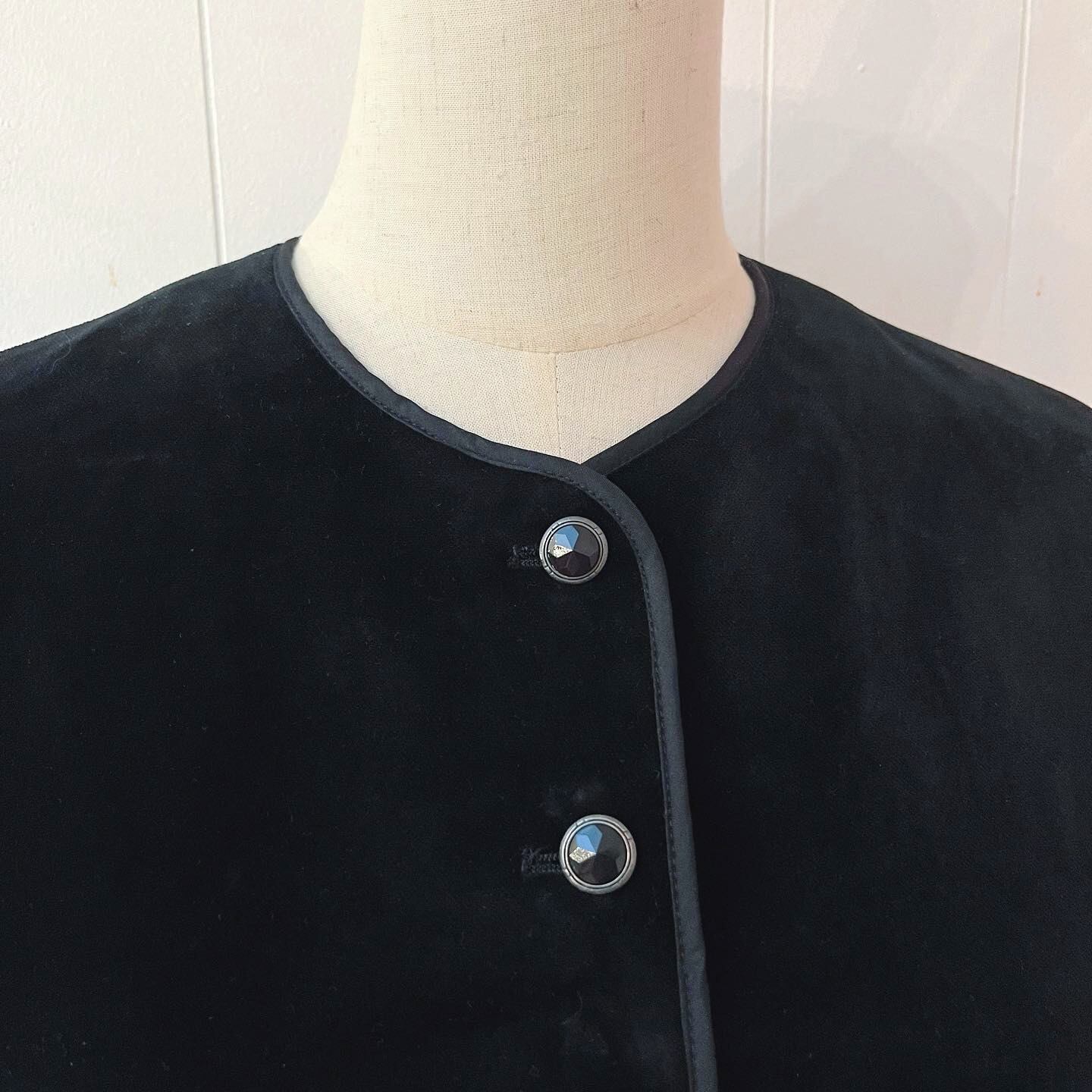 black velvet piping vest