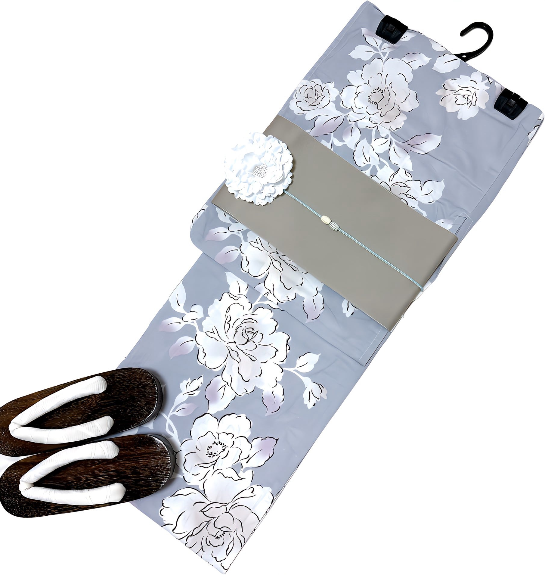 1セットのみ 浴衣ジェンヌ 浴衣5点セット ラベンダーパープルに花 浴衣