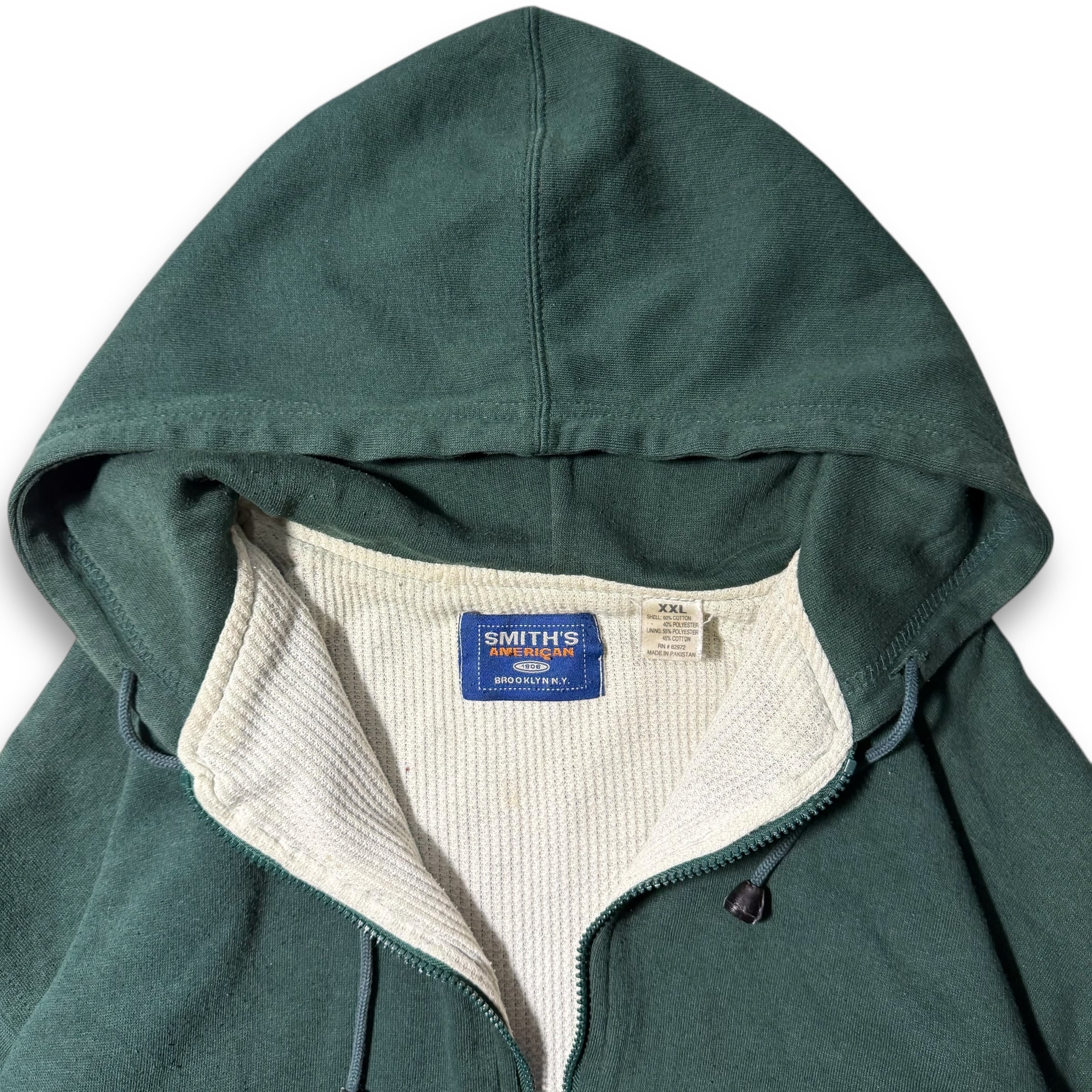 BIG SIZE Double Face Zip Up Hoodie 古着 サーマル フーディ ジップ