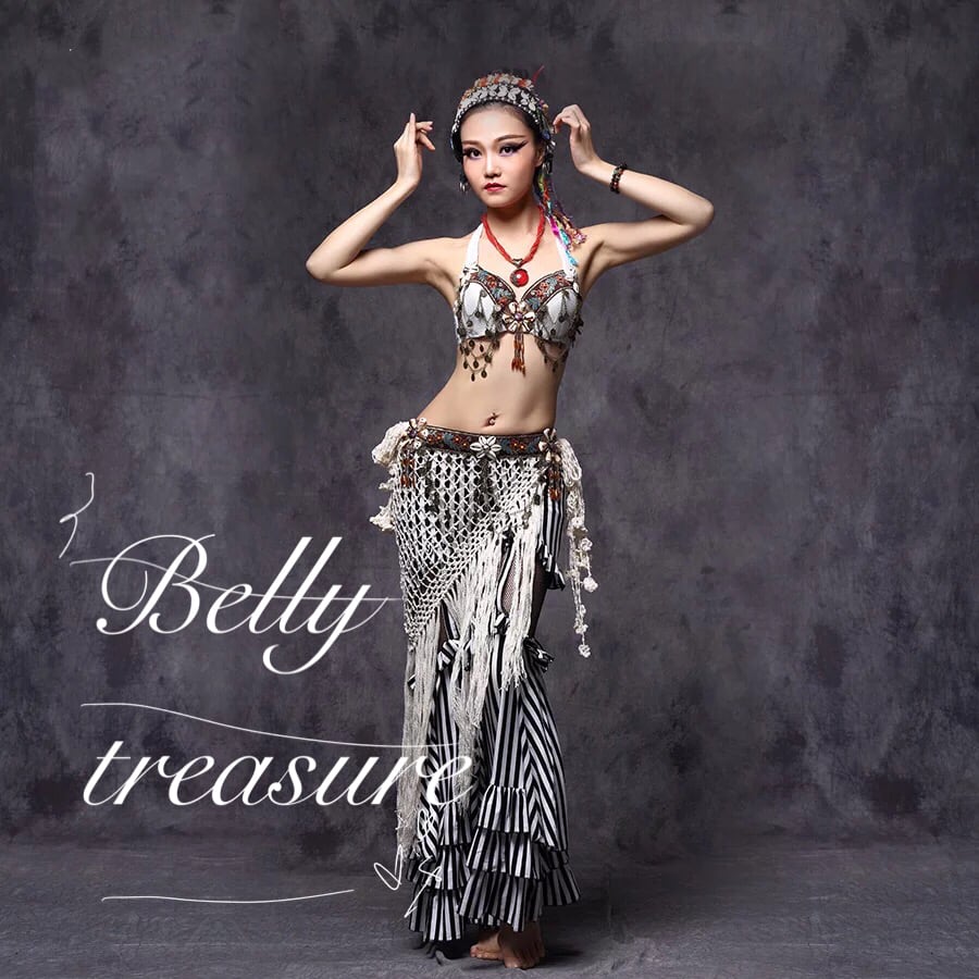 トライバル衣装  ブラ・パンツ・ヒップスカーフ三点セット  ADNLW0114