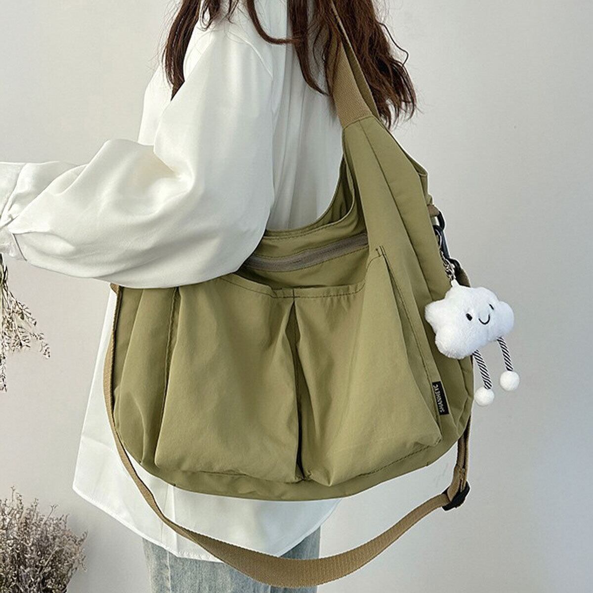 ナイロン トートバッグ 大容量 軽量 レディース メンズ 韓国 ショルダーバッグ 大人 カジュアル 通勤 通学 A4対応 ホーボーバッグ マザーズバッグ おしゃれ 大人可愛い 大人女子