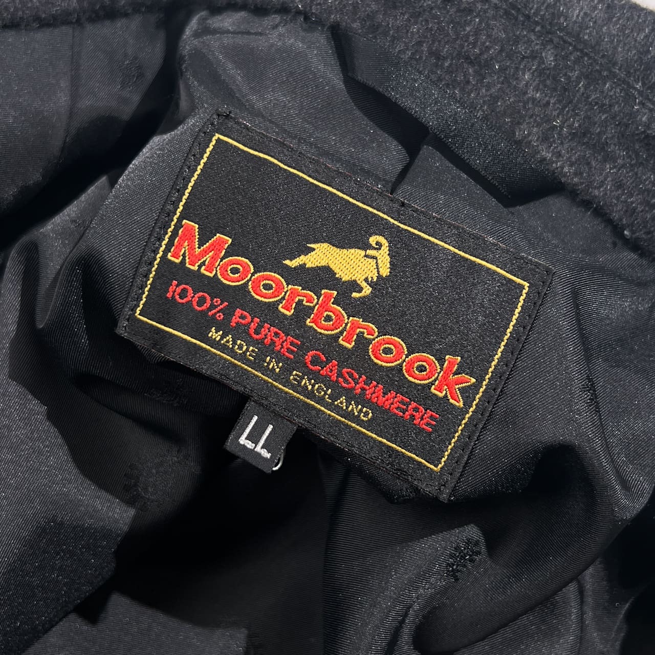 カシミヤ100% Moorbrook ムーアブルック 英国製生地 ステンカラーコート LL /チャコール系 メンズ