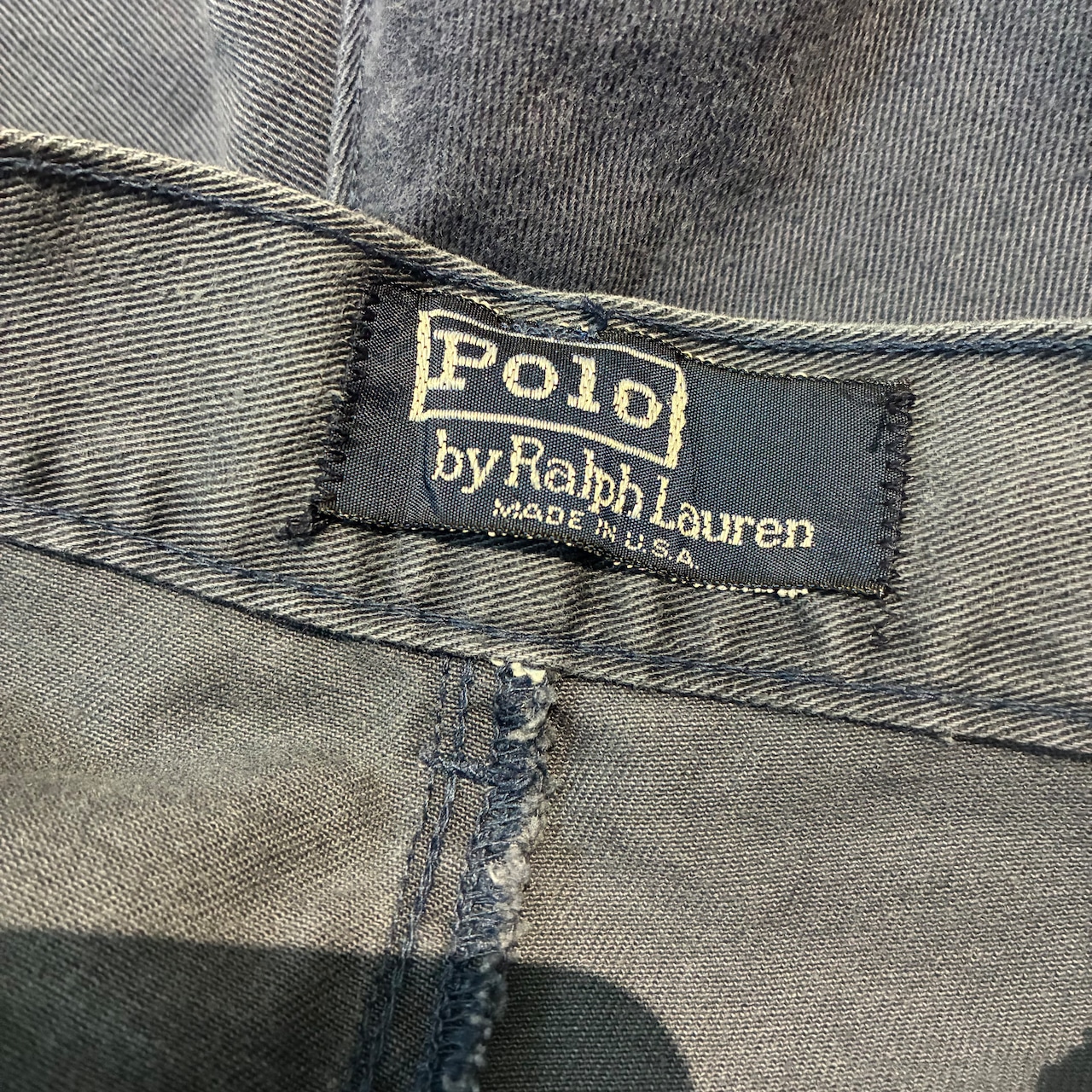 90s USA製Polo by Ralph Laurenフェードネイビー チノパン 2タック W36