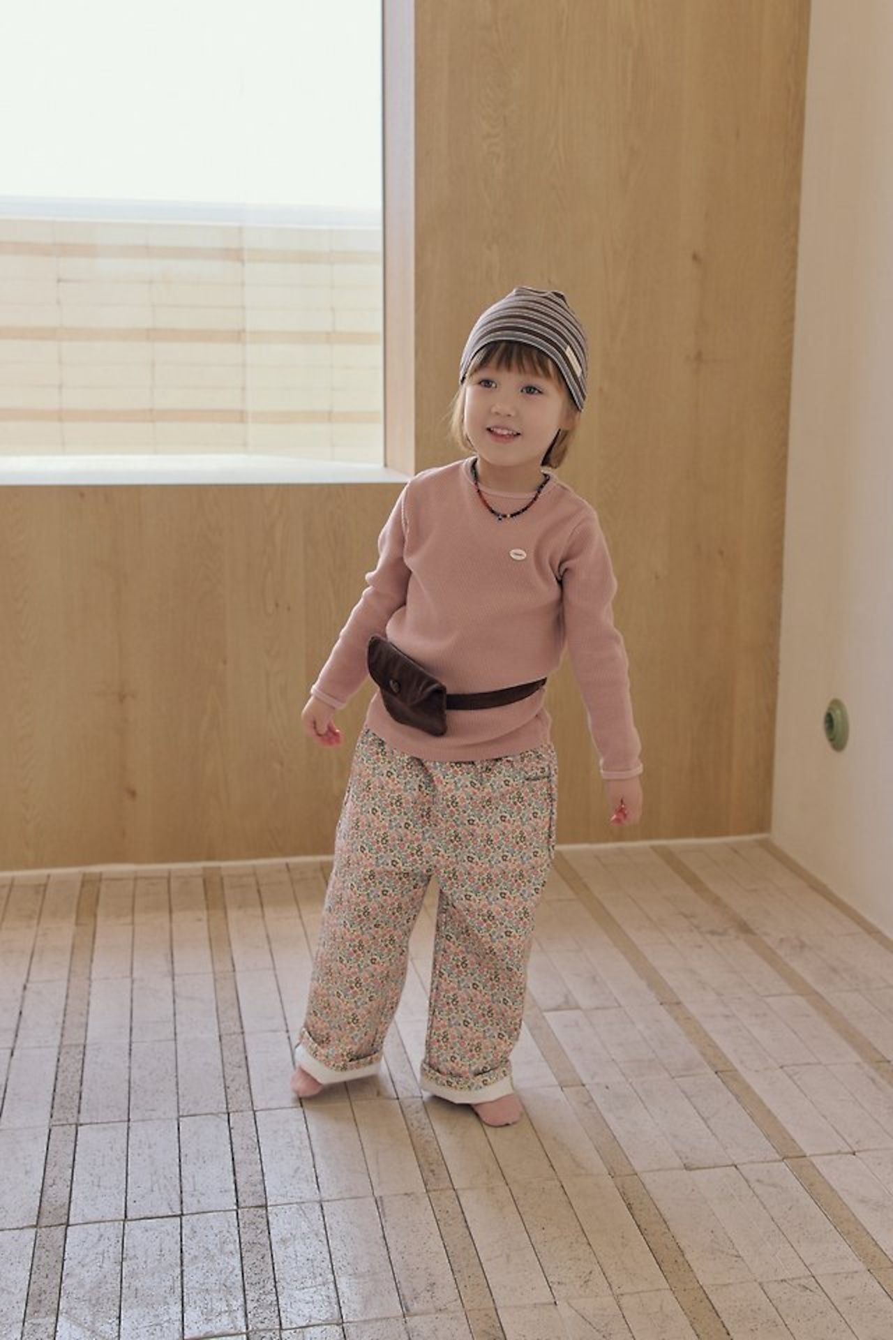 韓国子供服 / 26Autumn / 〖取寄〗MOME / ワッフルデイリーTシャツ / キッズ服 /ナチュラル服 / 秋服 *XS~XL*