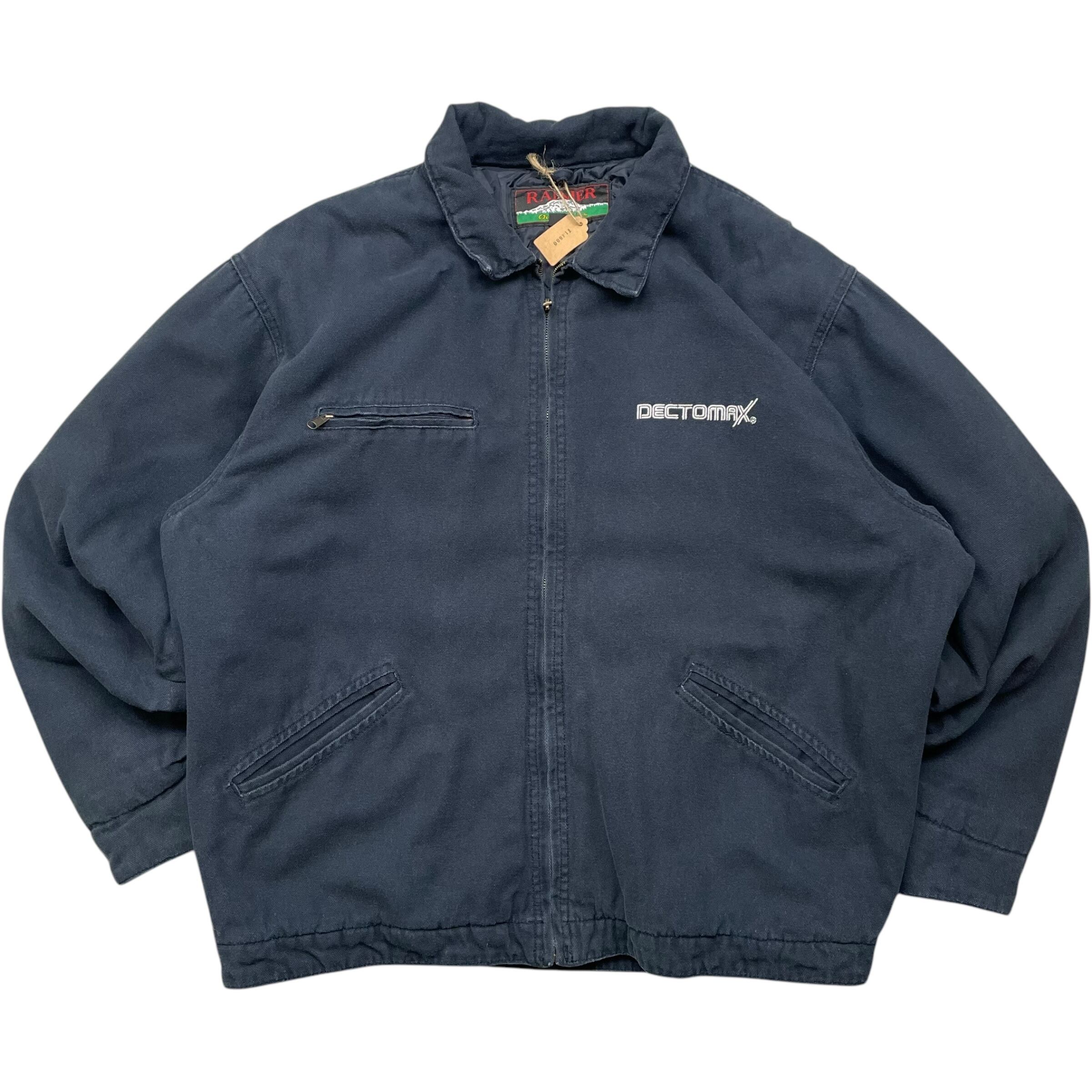《XXL》RAINIER ダックジャケット 企業ロゴ 刺繍 ワンポイント ネイビー no.5252