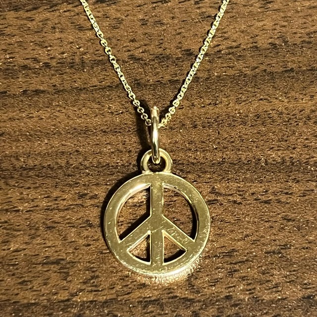 OLD TIFFANY & CO. Peace Sign 18K Gold Charm Necklace | オールド ティファニー ピース サイン 18K ゴールド チャーム ネックレス