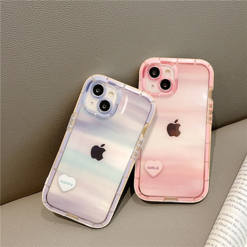 iPhone14 Pro Max/13/12ケース グラデーション 透明 綺麗 保護◎ アイフォン14プロケース 朧げ 夕日の雲 保護力抜群!